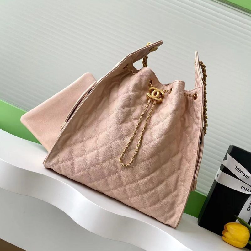 img_ecb71349_20250501_i1746079083937_4765_0_0_jpg CC 25C Hobo Bags 40cm Pink Beige Grained Calfskin