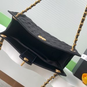 CC 25C Hobo Bag 31cm Black Matelasse Suede