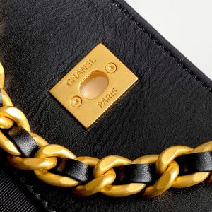 CC 25C Hobo Bag 31cm Black Matelasse Suede