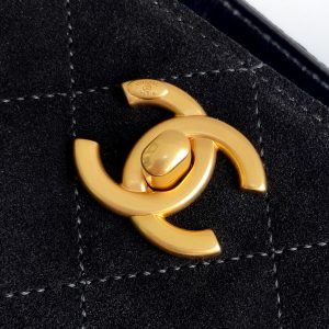 CC 25C Hobo Bag 31cm Black Matelasse Suede