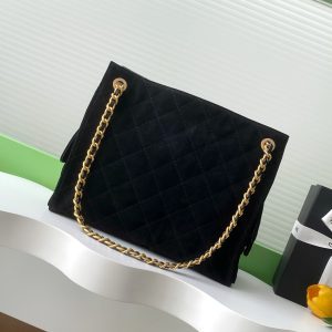 CC 25C Hobo Bag 31cm Black Matelasse Suede