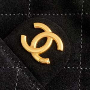 CC 25C Hobo Bag 31cm Black Matelasse Suede