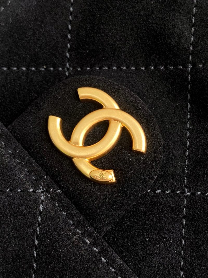 CC 25C Hobo Bag 31cm Black Matelasse Suede