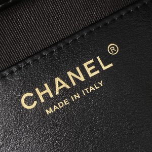 CC 25C Hobo Bag 31cm Black Matelasse Suede