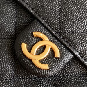 CC 25C Hobo Bags 40cm Black Grained Calfskin