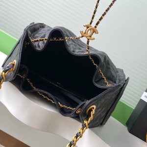 CC 25C Hobo Bags 40cm Black Grained Calfskin
