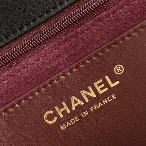 cc 25S Vintage Flap Bag 37cm Top Handle Black Calfskin