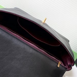 cc 25S Vintage Flap Bag 37cm Top Handle Black Calfskin