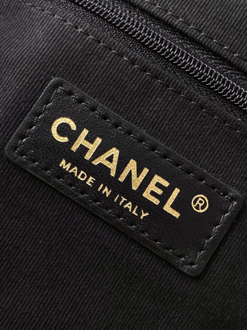 CC 25A Small Tote 36cm Brown Suede Black Calfskin