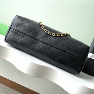 CC 25A Small Tote 36cm Grey Suede Black Calfskin