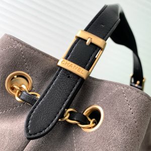 CC 25A Small Tote 36cm Grey Suede Black Calfskin