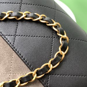 CC 25A Small Tote 36cm Grey Suede Black Calfskin