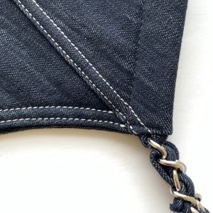 Chanel 25 Tote Bag Navy Blue 48cm Denim Leather 289494