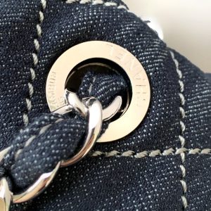 Chanel 25 Bag Navy Blue 34cm Denim Fabric 289496