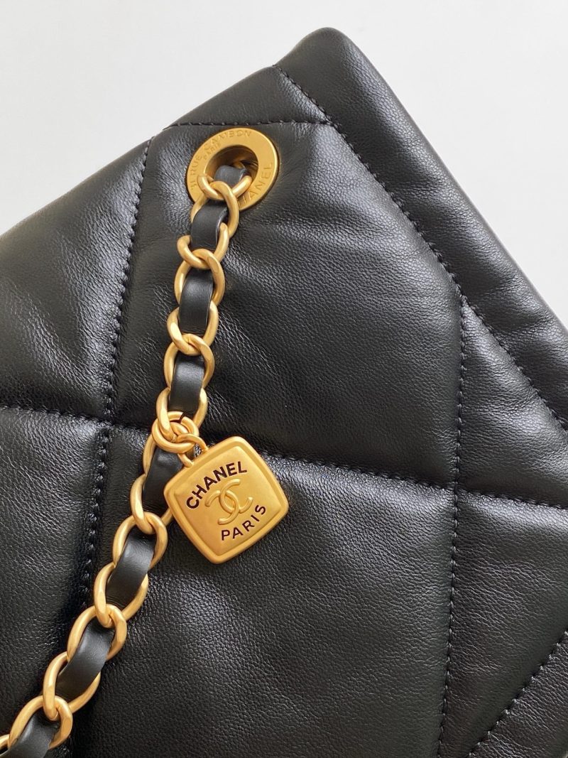 Chanel 25K Bag 45cm Black Gold Sheepskin 293990