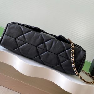Chanel 25K Bag 45cm Black Gold Sheepskin 293990