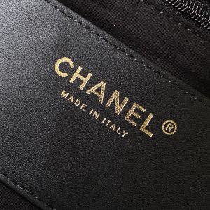 Chanel 25K Bag 45cm Black Gold Sheepskin 293990
