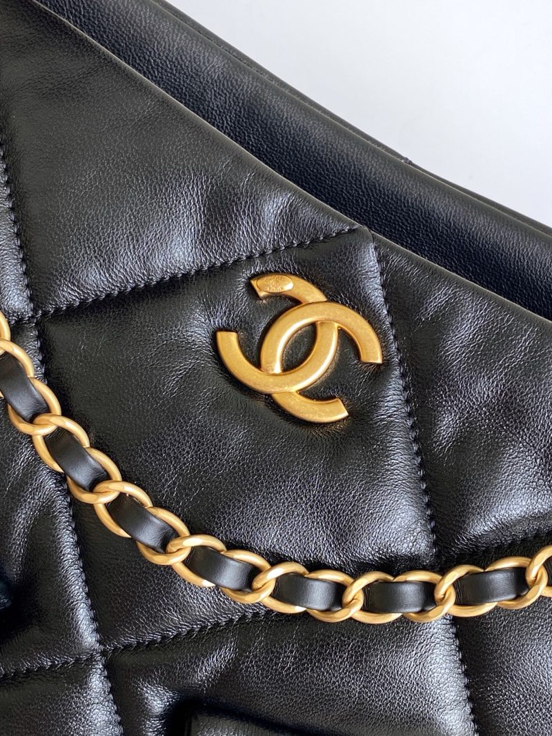 Chanel 25K Bag 38cm Black Gold Sheepskin 293989