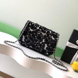 img_ecb71349_20251022_i1761108563452_3699_0_2_jpg CC 2025 Flap Bag Black Sequin 298204