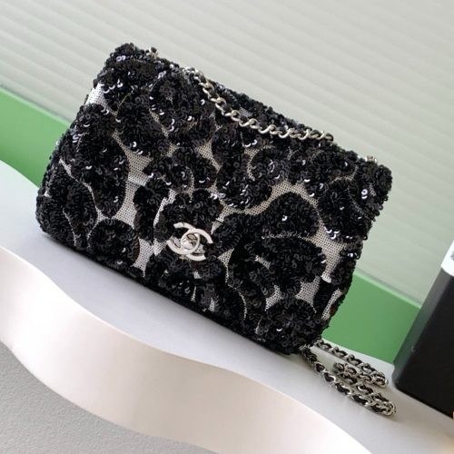 CC 2025 Flap Bag Black Sequin 298204
