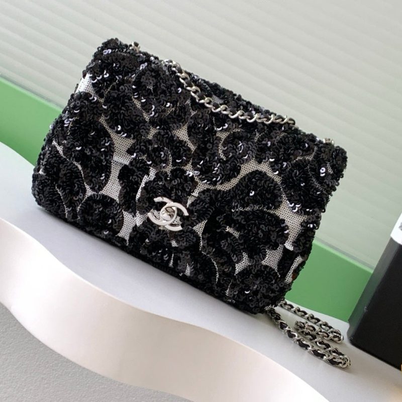 img_ecb71349_20251022_i1761108564795_7647_0_0_jpg CC 2025 Flap Bag Black Sequin 298204