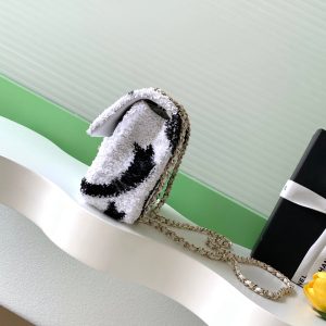 img_ecb71349_20251022_i1761108778376_6630_0_1_jpg CC 2025 Flap Bag Silver Black Sequin 298202