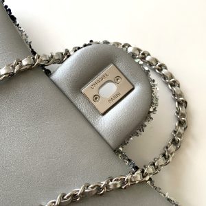 img_ecb71349_20251022_i1761108801455_6555_0_5_jpg CC 2025 Flap Bag Black Silver Sequin 298201