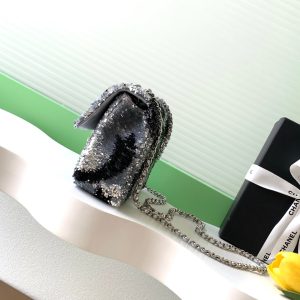 img_ecb71349_20251022_i1761108801488_2126_0_1_jpg CC 2025 Flap Bag Black Silver Sequin 298201