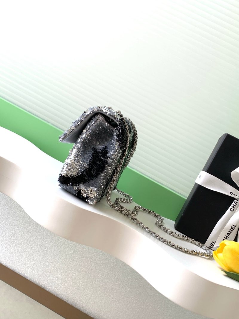 img_ecb71349_20251022_i1761108801488_2126_0_1_jpg CC 2025 Flap Bag Black Silver Sequin 298201