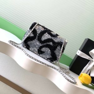 img_ecb71349_20251022_i1761108802548_3043_0_2_jpg CC 2025 Flap Bag Black Silver Sequin 298201