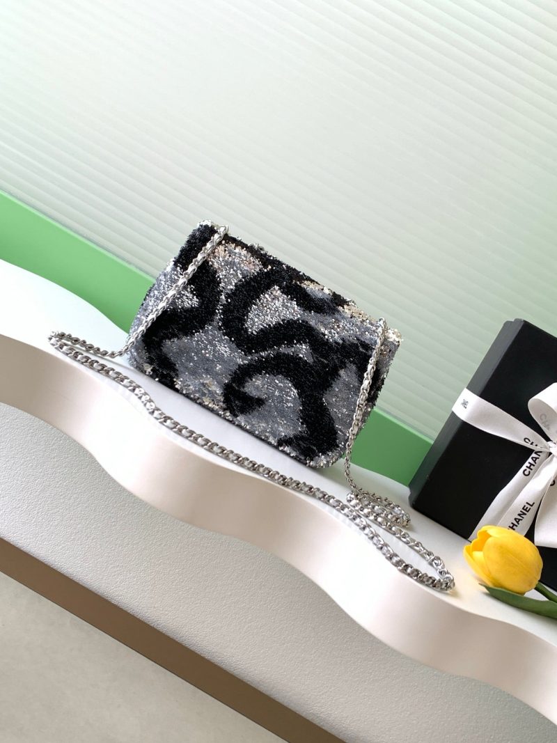 img_ecb71349_20251022_i1761108802548_3043_0_2_jpg CC 2025 Flap Bag Black Silver Sequin 298201