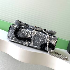 img_ecb71349_20251022_i1761108802694_2572_0_3_jpg CC 2025 Flap Bag Black Silver Sequin 298201