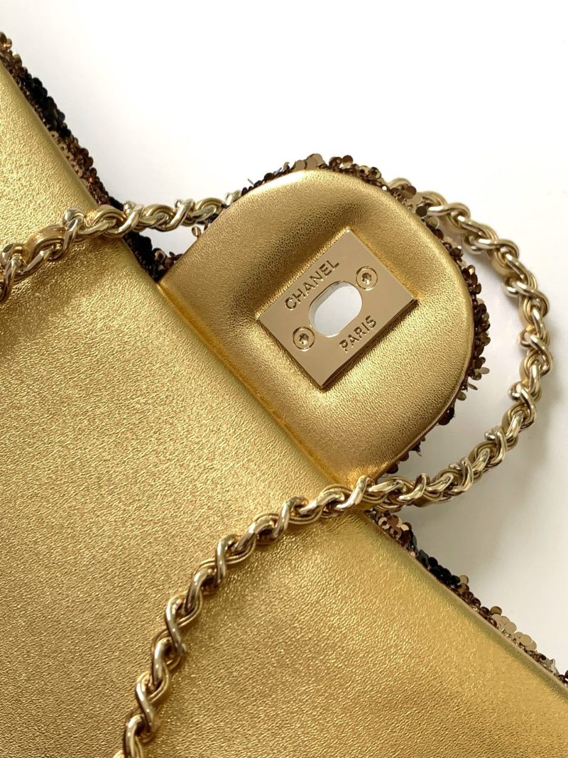img_ecb71349_20251022_i1761108846603_6836_0_5_jpg CC 2025 Flap Bag Brown Gold Sequin 298199