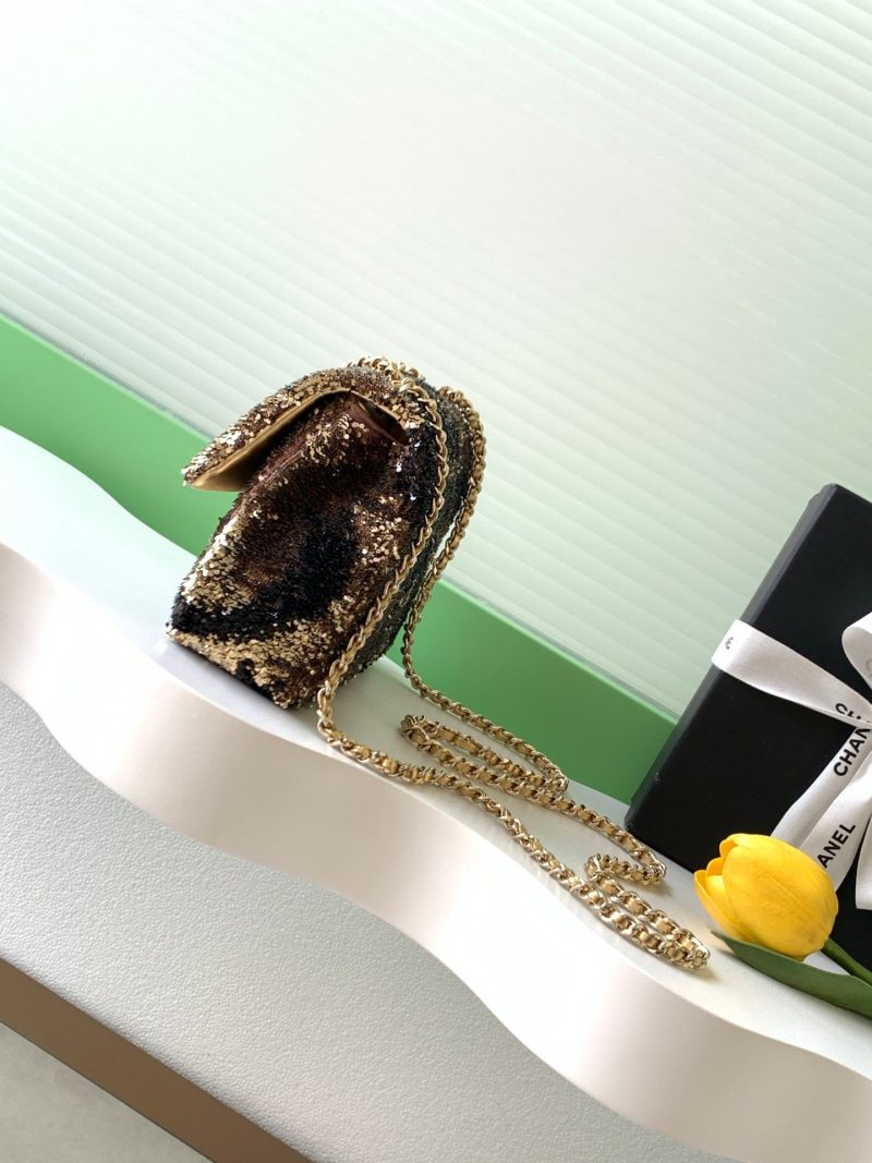 img_ecb71349_20251022_i1761108848412_2071_0_1_jpg CC 2025 Flap Bag Brown Gold Sequin 298199