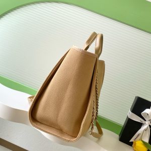 CC 2025 Deauville Tote Bag Beige Canvas
