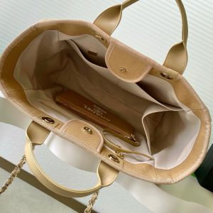 CC 2025 Deauville Tote Bag Beige Canvas