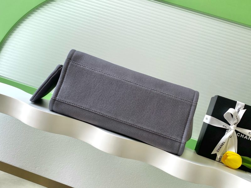 CC 2025 Deauville Tote Bag Gray Canvas