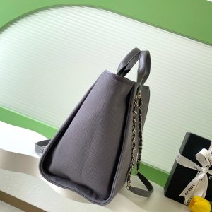 CC 2025 Deauville Tote Bag Gray Canvas