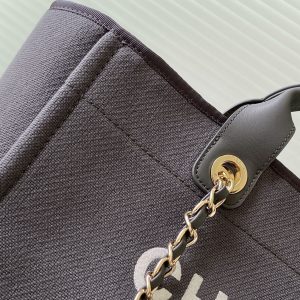 CC 2025 Deauville Tote Bag Gray Canvas