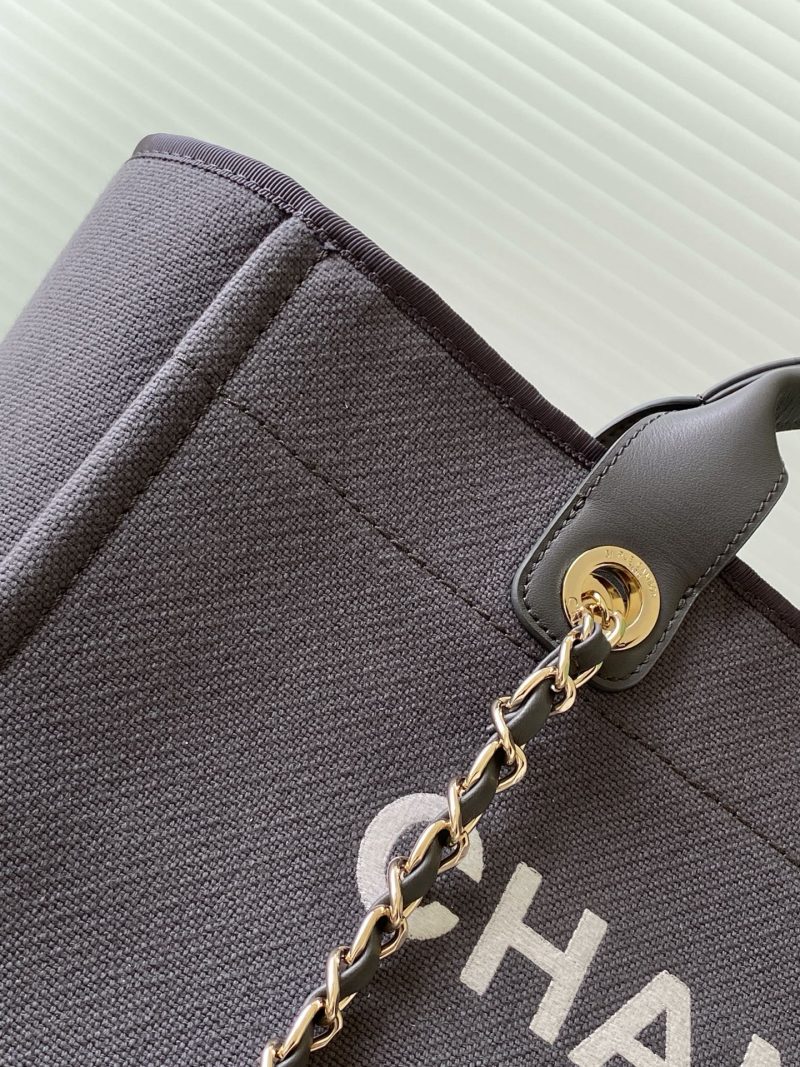 CC 2025 Deauville Tote Bag Gray Canvas