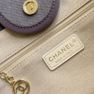 CC 2025 Deauville Tote Bag Gray Canvas