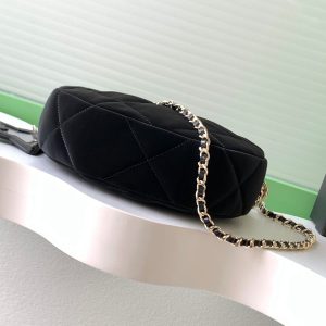 CC 2025 Black Velvet Crescent Bag