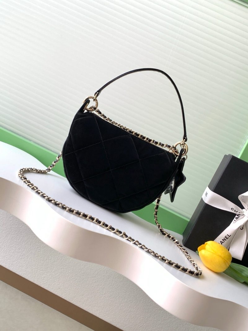 CC 2025 Black Velvet Crescent Bag