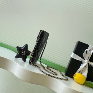 CC 2025 Phone Bag 18cm Black Cowhide 310331