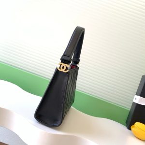 Chanel 25 Christmas Limited Hobo Shoulder Bag Black Lambskin 324810