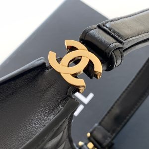 Chanel 25 Christmas Limited Hobo Shoulder Bag Black Lambskin 324810