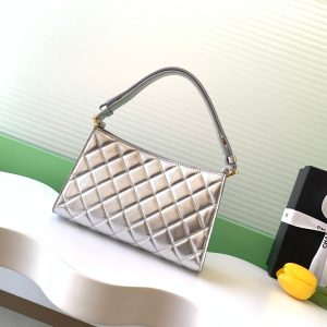 Chanel 25 Christmas Limited Hobo Shoulder Bag Silver Lambskin 324809