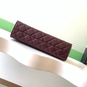 Chanel 25 Christmas Limited Hobo Shoulder Bag Burgundy Lambskin 324808