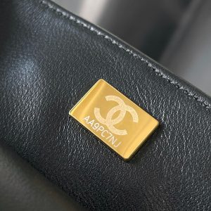 Chanel 25 Sequin Embroidered 21cm Bag Black Leather Sequins 286173