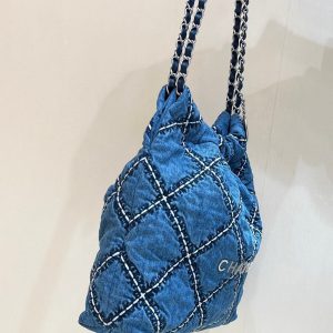 cc 24p stitched denim silver hardware